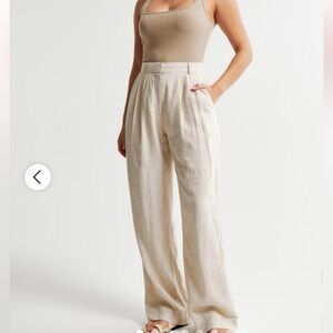 NWT Abercrombie & Fitch Sloane Tailored Linen Blend Pant